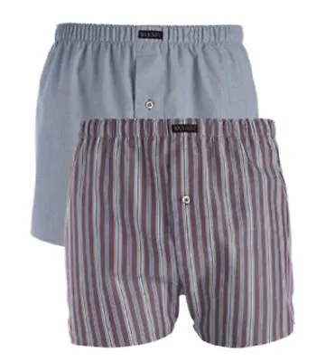 £33.99 • Buy Mens Wolsey 2 Pack Denim Stripe Cotton Woven Boxer Shorts Underwear (S)