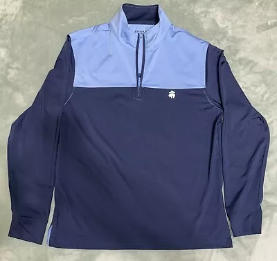 Brooks Brothers Sweater Mens Medium Quarter Zip Blue Pullover Golf Colorblock • $24.99