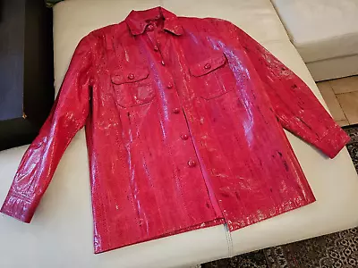 CUSTOM  Genuine Snakeskin Leather Shirt Jacket • $850