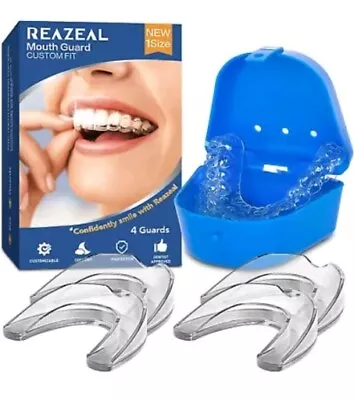 4 REAZEAL Mouth Guards 1 Size Protect Grinding Teeth Dental CUSTOM FIT GUARD New • $7.97