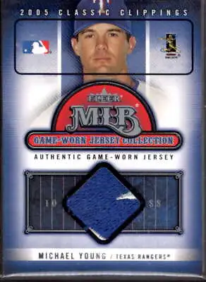 Michael Young Card 2005 Classic Clippings MLB Game Worn Jersey Collection #23  • $10
