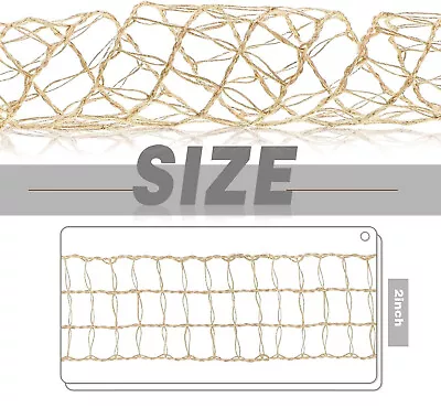 2.5  Jute Mesh Burlap Wired Ribbon Open Weave Burlap Net Ribbon Fabric Ribbon • $6.98