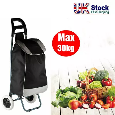 Large Capacity 40L Strong Hoppa Shopping Trolley Folding Durable 2 Wheeled Bag • £14.99