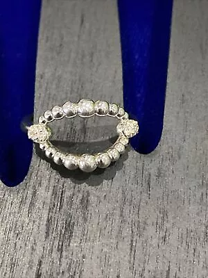 925 Sterling Silver White Sapphire Open Gabriel & Co Bujukan Ring Size 6.5 • $150