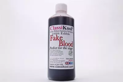 Classikool 500ml Fake Blood: Mouth Safe Stage Halloween Fancy Dress Makeup UK • £11.99