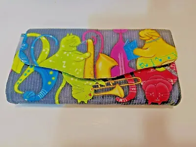 Fabric Wallet Cats Instruments Metrpolitan Mambo Snap Close Boogie Woogie Phat • $17