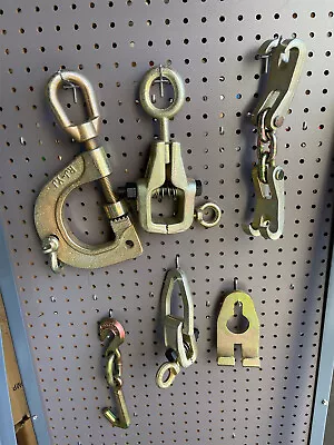 $149.99 • Buy 6pc Auto Body Frame Machine Pulling Puller Chain & Clamps Set W/ Hooks