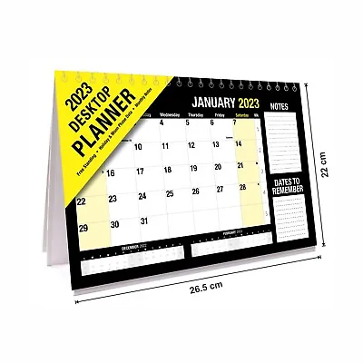 £4.99 • Buy 2023 Month To View Flip Over Desk Top Wall Calendar Planner Home Office School