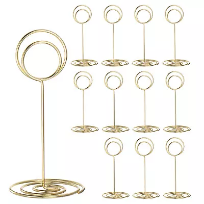 12pcs Table Number Holders 85mm Tall 40mm Base Width Round Golden • £9.42