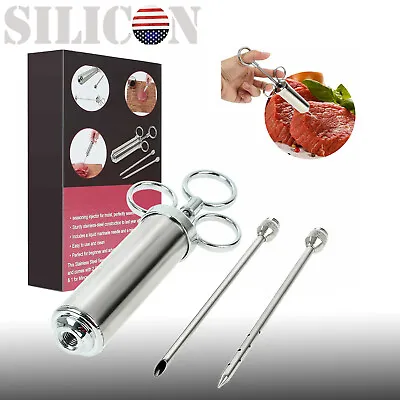 2Oz Stainless Steel Turkey Meat Marinade Injector Needles Grill BBQ Thanksgiving • $15.39