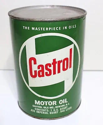 Vintage Castrol Motor Oil Full SAE 40 Quart Cardboard Can Chevrolet Dodge Ford • $43.77