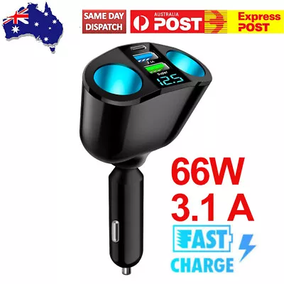 66W Dual USB Car Cigarette Charger Fast Socket Lighter Splitter Power Adapter • $15.99