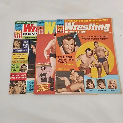 Vintage 1960's Wrestling Revue Magazines Set Of 3 • $45