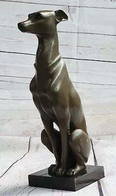 Vintage Bronze Metal Greyhound Whippet Dog Statue Sculpture Figurine Lost Wax • $124.50