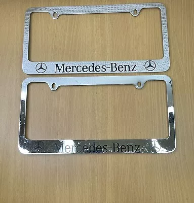 Mercedes-Benz STAINLESS STEEL CHROME Polished Metal License Plate Frame 2 • $24.95