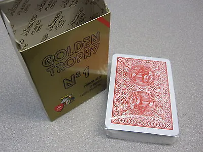 Modiano Plastic Playing Card Deck GOLDEN TROPHY RED Made In Italy New • $11.99