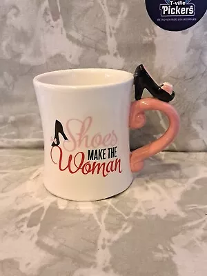 👞 Artistic Shoes Make The Woman Coffee Cup - White Pink Black & Red • $10