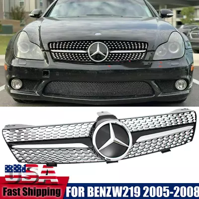 Dia-monds Front Grille W/3D Star For Mercedes Benz W219 CLS500 CLS63AMG 2005-08 • $79