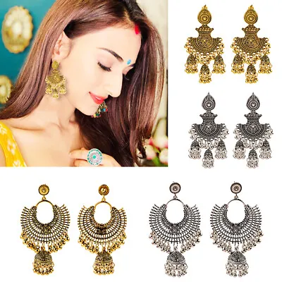 $2.95 • Buy India Gold Silver Oxidized Stud Jhumka Indian Earrings Jewelry For Girls Women
