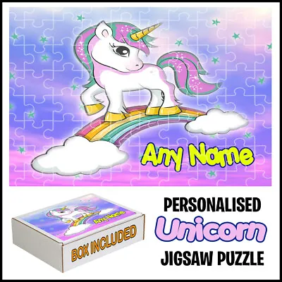 Personalised Unicorn Jigsaw Puzzle-Best Gift For Every Girl Add Any Name • £11.99