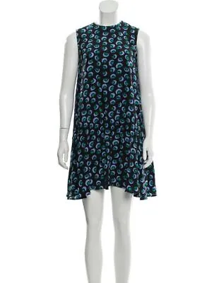 Stella McCartney Women's Sleeveless Silk Crew Neck A-Line Mini Dress Size 42 • $78