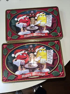 M & M's COOKIE TIN LOT OF 2 EXCELLENT CONDITION • $27.99