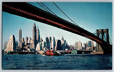 New York City New York NY - Brooklyn Bridge - Vintage Postcard - Unposted • $5.99