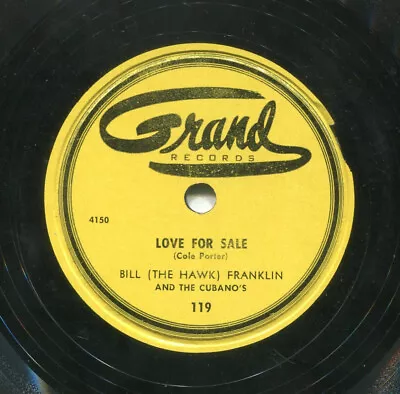 BILL FRANKLIN (Love For Sale / Mona Lisa) LATIN 78 RPM  RECORD • $14