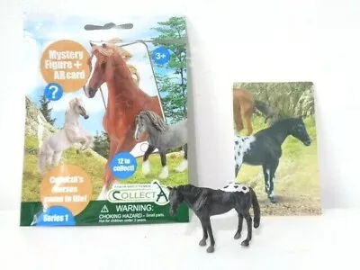 £5 • Buy CollectA Black Appaloosa Horse Mini Toy Figure With AR Card - New Opened Pack