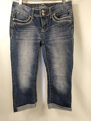 Vanity Premium Collection Capri Jeans Embellish Sasha Size 28 Inches Blue Denim • $15