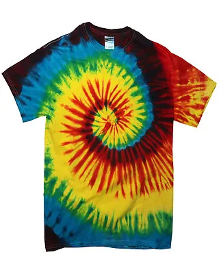 RAINBOW SPIRAL TIE DYE T Shirt Unisex Hand Tie Dyed T Shirt All Sizes • £12.99