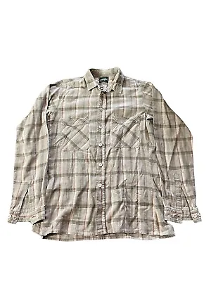 Wrangler Mens Button Up Shirt Size S Beige Grey Long Sleeve • $16.16