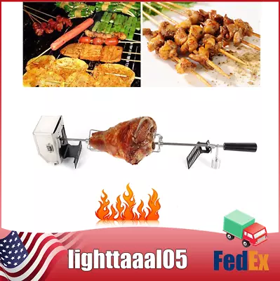 Electric Motor Rotisserie Grill BBQ Kit Spit Rod Stainless Steel Camping 5KG • $48.45