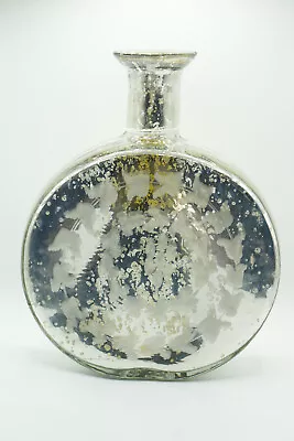 Vintage 12 Inch Mercury Glass Lidded Coin Jar Floural Pattern • $18