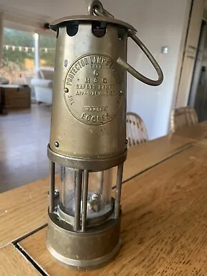 Vintage Brass Miners Lamp Protector Lamp & Lighting Co. Eccles Type 6 M&Q • £110