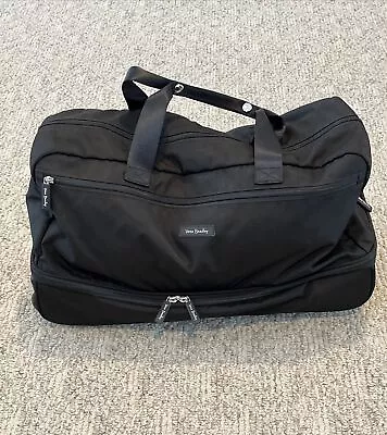 Vera Bradley LIGHTEN UP Black Wheeled Rolling Duffle Carry On Luggage Bag  • $49.99