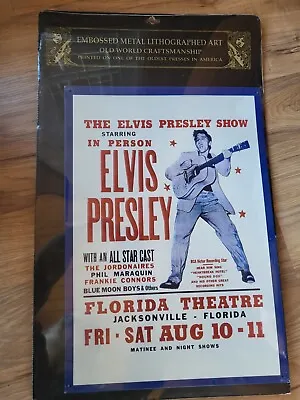 Elvis Presley Show Embossed Metal Lithographed Old World Craftsmanship Sign • $33.24