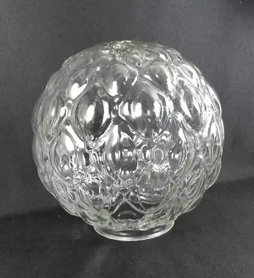 Vtg Swag Lamp Globe Clear Bubble Glass Quilted MCM Ceiling Shade Lamp Base 9”H • $34.99