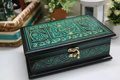 £25 • Buy Unique Wooden Jewellery Box With Floral Design- Jewellery Storage And Organizer 