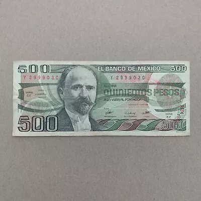 1984 500 Pesos Mexican Currency Francisco I. Madero Banknote Mexico Billete • $5.95