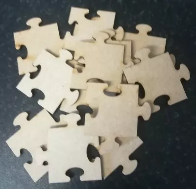 25x Jigsaw Puzzle Pieces Laser Cut MDF Wooden Craft Blank Shapes Free Postage • £2.80