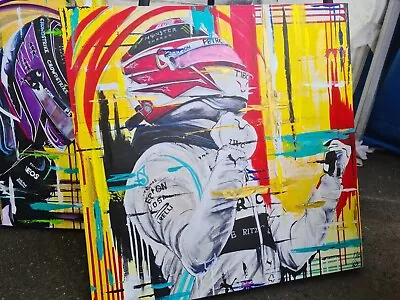 Lewis Hamilton F1 Canvas Print Wall Art Abstract Portrait Limited Edition  • £72.95