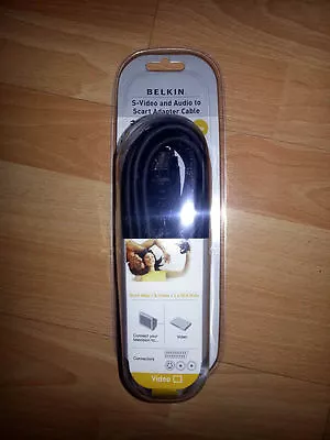 SCART To SVHS S-VHS Video And 2 X RCA Lead  5 Meters (HIGH QUALITY BELKIN ) • £4.99