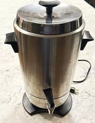 Vintage Ge Percolater Coffee Urn Auto Coffee Maker 12-30 Cups 13cu1 Stainless • $44.99