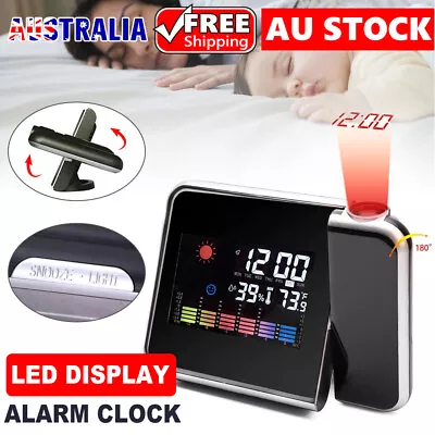 Projection Projector Clock LCD Display LED Bedroom Temperature Alarm Calendar AU • $15.45