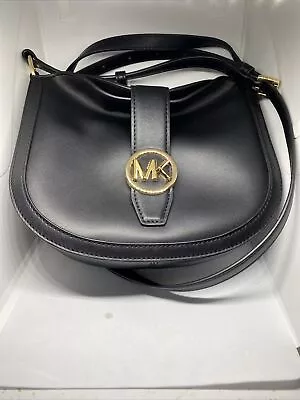 Michael Kors Small Leather Crossbody Bag Purse Black • $49.99