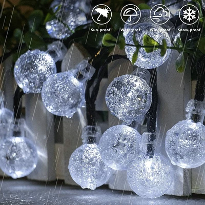 £7.49 • Buy 30/50 LED Solar Powered Garden Party Fairy String Crystal Ball Lights Outdoor UK
