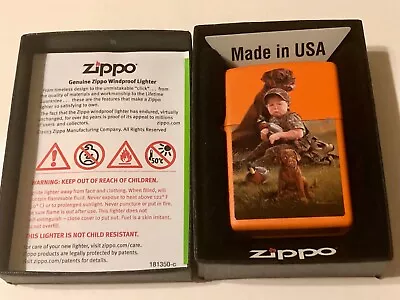 Zippo R.J. McDonald   Serious Biz   Sealed Org Box  Hunting Dog Duck & Boy • $59.95