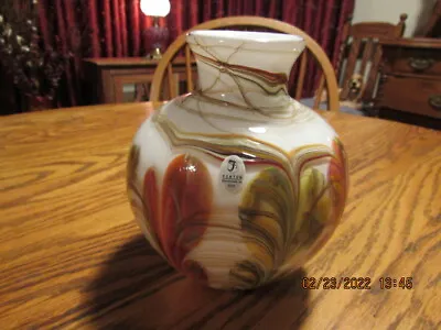 $445 • Buy Fenton Art Glass Dave Fetty 2007  Feathers  7  Vase Limited 850