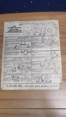 T. Cohn Roadside Steel Service Station ORIG INSTRUCTION SHEET  625789 • $20